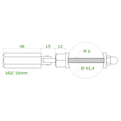 Úchyt pre lanko ø 4 mm na trubku ø 42,4 mm, brúsená AISI 304 Úchyt pre lanko ø 4 mm na trubku ø 42,4 mm, brúsená AISI 304